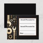 Faire-part Mécanicien. Certificat de Réussite. (Devant / Derrière)