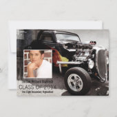 Faire-part Mécanique Étudiant V8 Emblème Photo Grad (Devant)