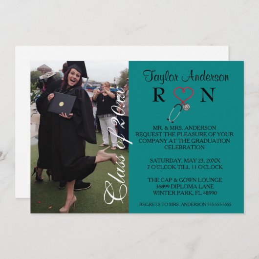 Faire-part Médicale branché de diplôme d'études de (Devant / Derrière)