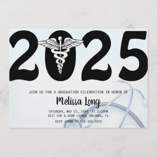 Faire-part Médicale branché de diplôme d'études de