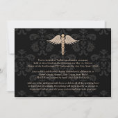 Faire-part Médicale de diplôme d'études Gold Black (Dos)