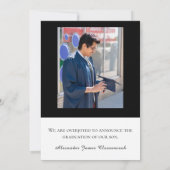 Faire-part Médicale minimaliste moderne noir blanc diplômé (Dos)