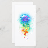 Faire-part Méduse arc-en-ciel (Devant / Derrière)