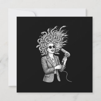 Faire-part Méduse Moderne Utilisant un Sèche-Cheveux Humour M