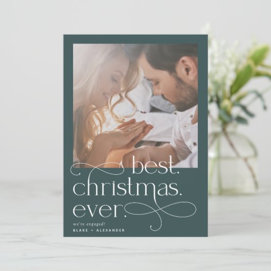 Faire-part Meilleur Fiançailles de Noël (Debout devant)