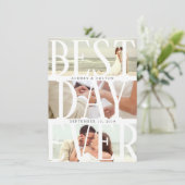 Faire-part Meilleur jour jamais moderne Merci Mariage (Debout devant)