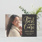 Faire-part Meilleure annonce de remise des diplômes EDITABLE (Debout devant)