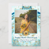 Faire-part Meilleure mère Ever 4 Photo Collage Marbre Bleu An (Dos)