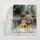 Faire-part Même amour, date différente Photo de mariage tourn (Devant / Derrière)