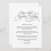 Faire-part Même amour, mariage plus petit, célébration réduit (Devant / Derrière)