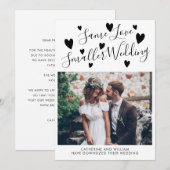 Faire-part Même amour, mariage plus petit, réduction de la ta (Devant / Derrière)