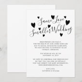 Faire-part Même amour, mariage plus petit, réduction de taill (Devant / Derrière)