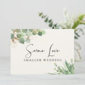 Faire-part Même amour plus petit Mariage Eucalyptus (Debout devant)