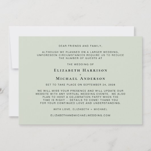 Faire-part Même amour plus petit Mariage Eucalyptus (Dos)