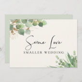 Faire-part Même amour plus petit Mariage Eucalyptus (Devant / Derrière)