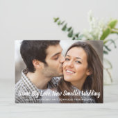 Faire-part Même Amour Plus Petit Mariage Photo Bleu Classique (Debout devant)