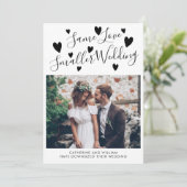 Faire-part Même Amour Plus Petit Mariage Réduction des Coeurs (Debout devant)