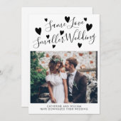 Faire-part Même Amour Plus Petit Mariage Réduction des Coeurs (Devant / Derrière)