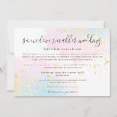 Faire-part Même Amour Script Mariage plus petit Rose Turquois (Devant)