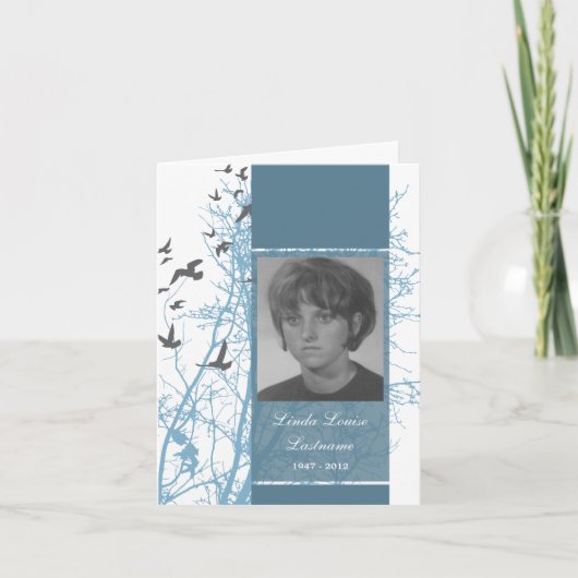 Faire-part mémorial card : silhouscreen birds (Devant)