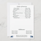 Faire-part Memorial Oubliez-moi pas Blue Floral Photo Program (Dos)