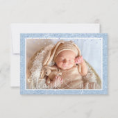 Faire-part Merci Bleu de mignonne Parties scintillant PHOTO N (Devant)