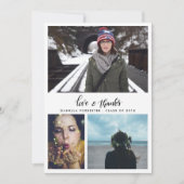 Faire-part Merci de fin d'année mignonne Script Trois photos (Devant)