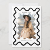 Faire-part Merci de graduation de cadre blanc brillant (Devant)