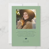 Faire-part Merci de graduation de cadre vert brillant (Dos)