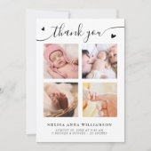 Faire-part Merci élégant Script Photo Collage de photos Naiss (Devant)