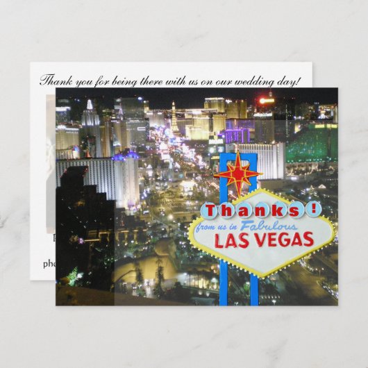 Faire-part Merci Mariage Las Vegas de mariée et mariée (Devant / Derrière)