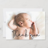 Faire-part Merci moderne classique superposition bébé photo n (Devant)