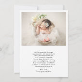 Faire-part Merci moderne élégant Photo Naissance simple (Dos)