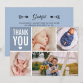 Faire-part Merci moderne Photo College Statistiques Flat Birt (Devant / Derrière)