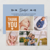 Faire-part Merci moderne Photo College Statistiques Flat Birt (Devant / Derrière)