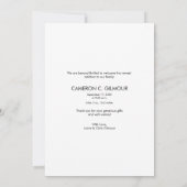 Faire-part Merci moderne photo verticale bébé naissance (Dos)