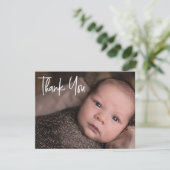 Faire-part MERCI personnalisé Photo bébé (Debout devant)