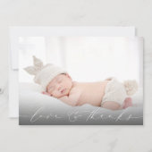 Faire-part Merci photo bébé message de naissance (Devant)