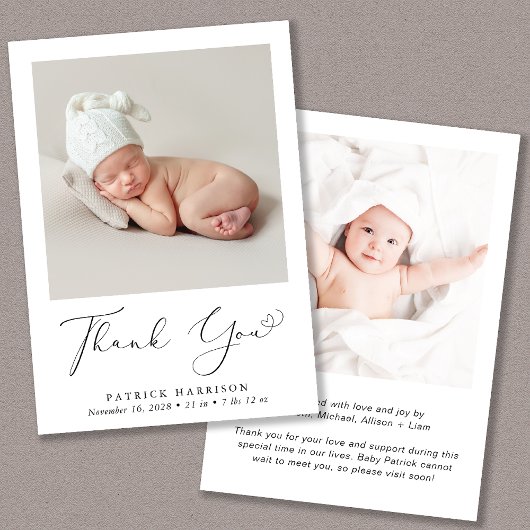 Faire-part Merci photo minimal