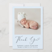 Faire-part Merci photo minime naissance bébé garçon (Devant)