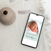 Faire-part Merci Photo Mint Green Birth