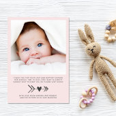 Faire-part Merci Photo Naissance rose