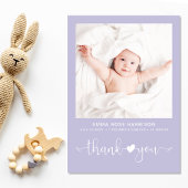 Faire-part Merci Photo Purple Girl Birth