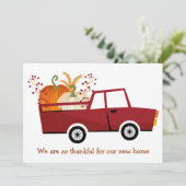 Faire-part Merci pour notre nouvelle maison mignonne Thanksgi (Debout devant)