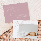 Faire-part Merci Rose lunatique