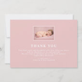 Faire-part Merci rose vif Photo Bébé Fille Naissance (Dos)