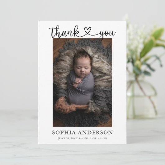 Faire-part Merci - Script photo (Debout devant)