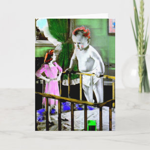 Faire-part Mère des années 1940 et son bébé géant