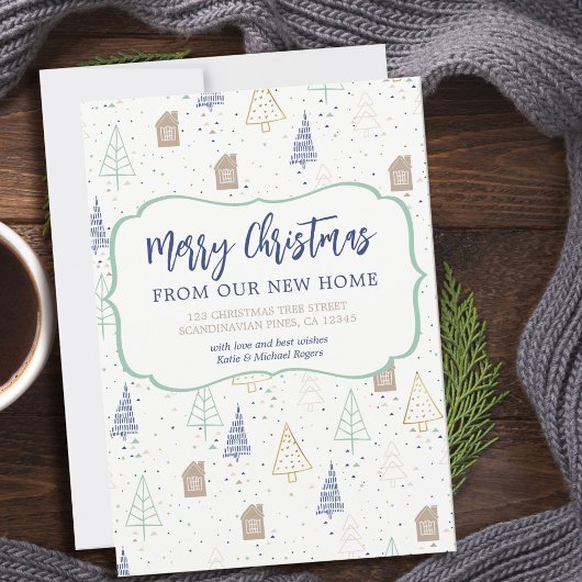 Faire-part Merry Christmas from New Home Scandinavian Forest