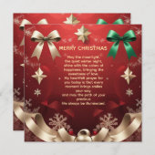 Faire-part Merry Christmas Greeting Card with Festive Ribbons (Devant / Derrière)